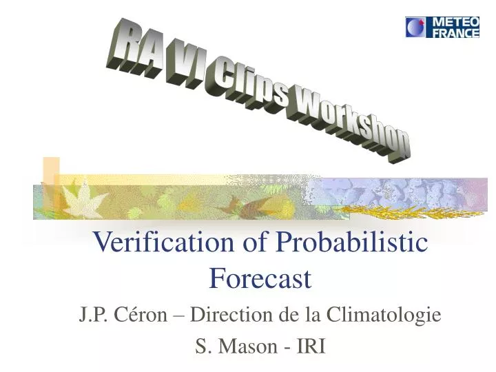 verification of probabilistic forecast