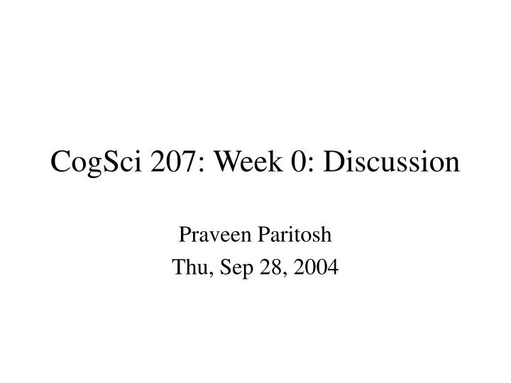 cogsci 207 week 0 discussion