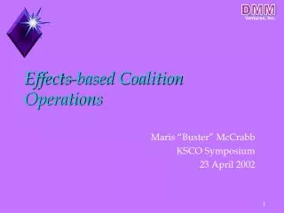 Effects-based Coalition Operations