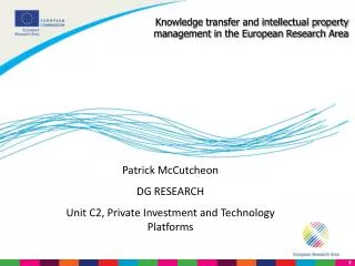 Knowledge transfer and intellectual property management in the European Research Area