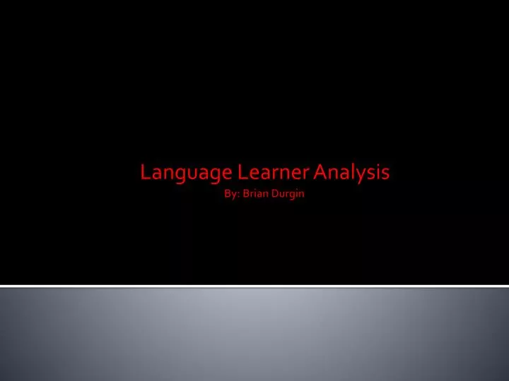 language learner analysis