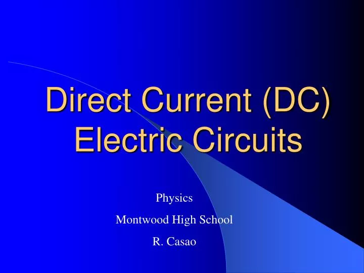 direct current dc electric circuits