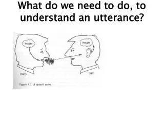 What do we need to do, to understand an utterance?