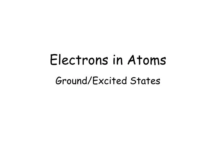 ground excited states