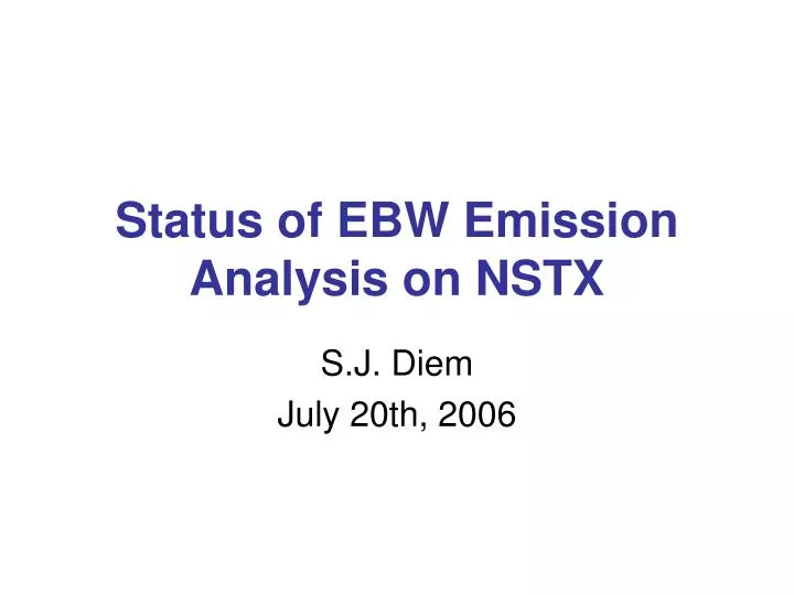 status of ebw emission analysis on nstx