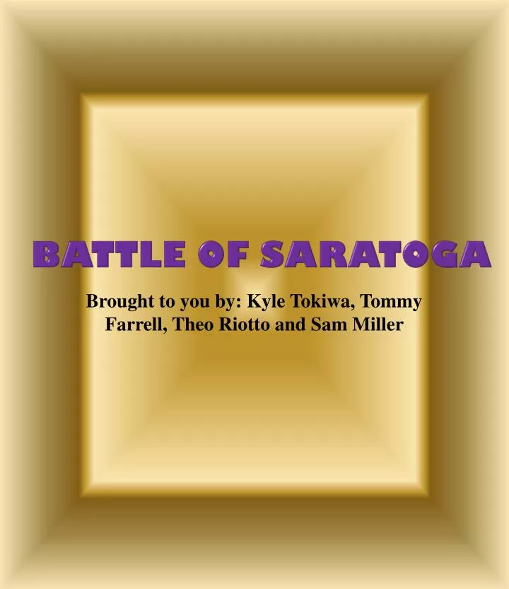 battle of saratoga