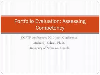 Portfolio Evaluation: Assessing Competency