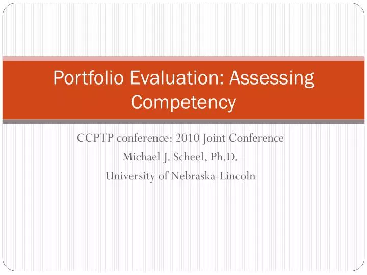 portfolio evaluation assessing competency