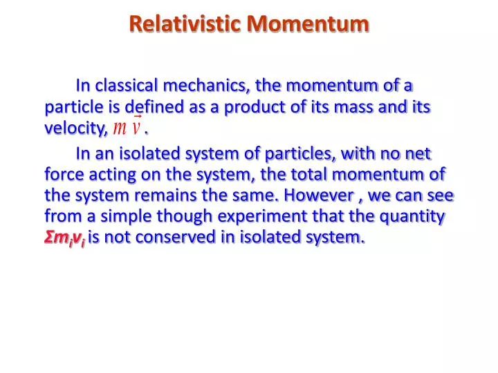 relativistic momentum