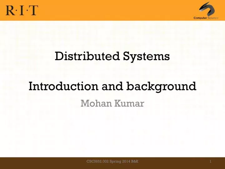 distributed systems introduction and background