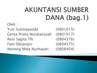 akuntansi sumber dana bag 1