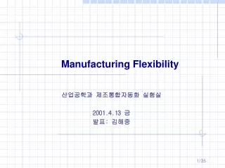 Manufacturing Flexibility
