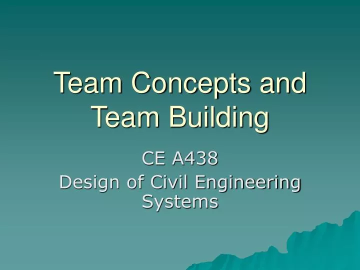 team concepts and team building