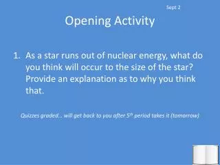 Opening Activity