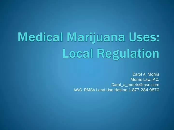 medical marijuana uses local regulation