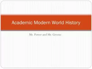 Academic Modern World History