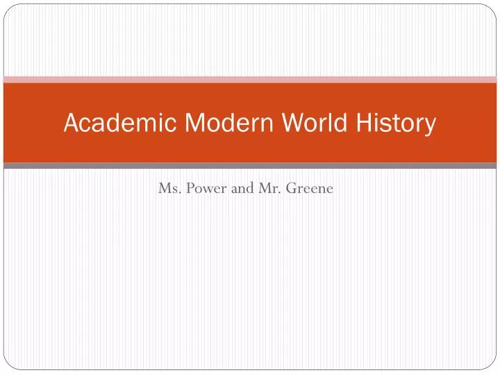 academic modern world history
