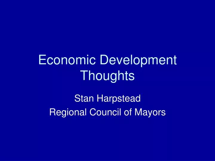 economic development thoughts