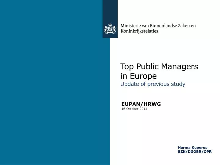 top public managers in europe u pdate of previous study