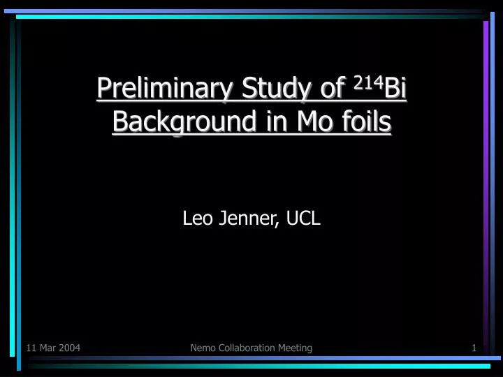 preliminary study of 214 bi background in mo foils