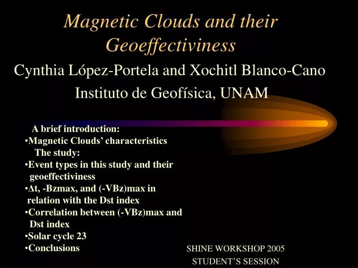 magnetic clouds and their geoeffectiviness