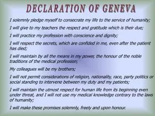 DECLARATION OF GENEVA