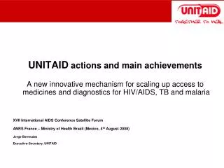 UNITAID actions and main achievements