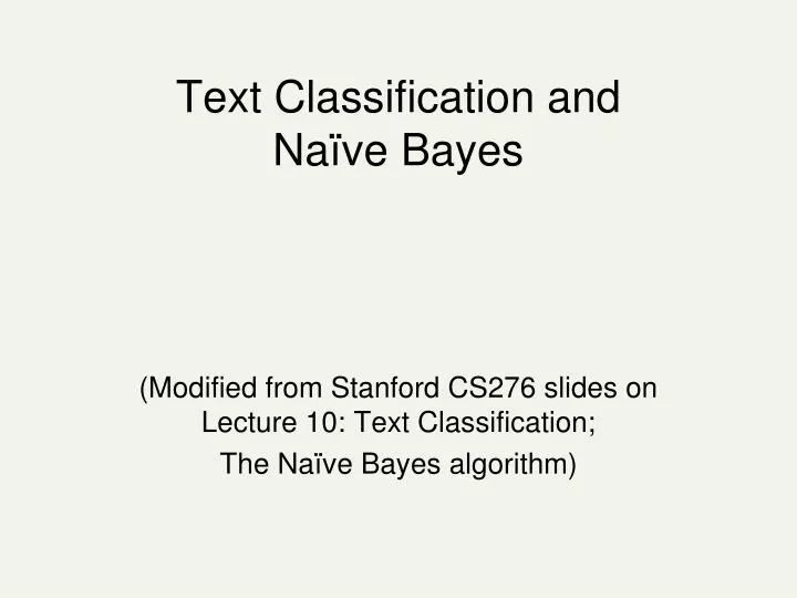 text classification and na ve bayes