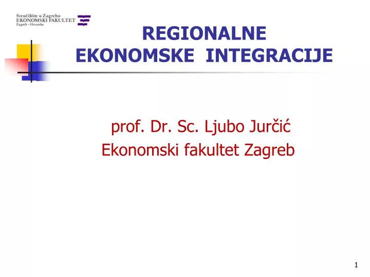 regionalne ekonomske integracije
