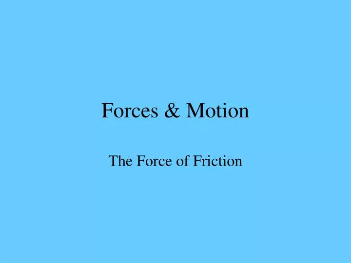 forces motion