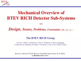 Based on : Directors CD-2/3a Review of the BTeV Project (Sept. 28-30, 2004),