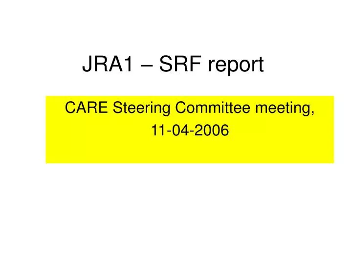 jra1 srf report