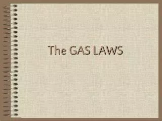 the gas laws