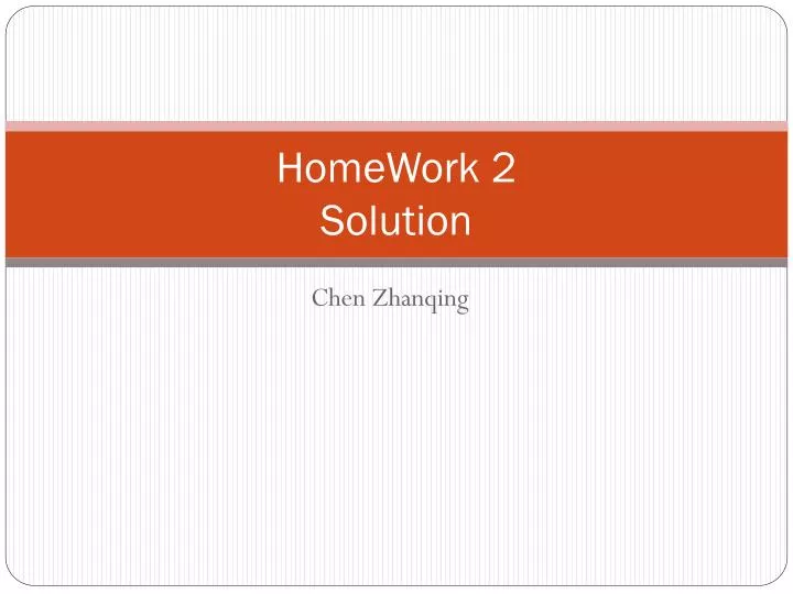 homework 2 solution