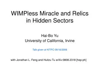 WIMPless Miracle and Relics in Hidden Sectors