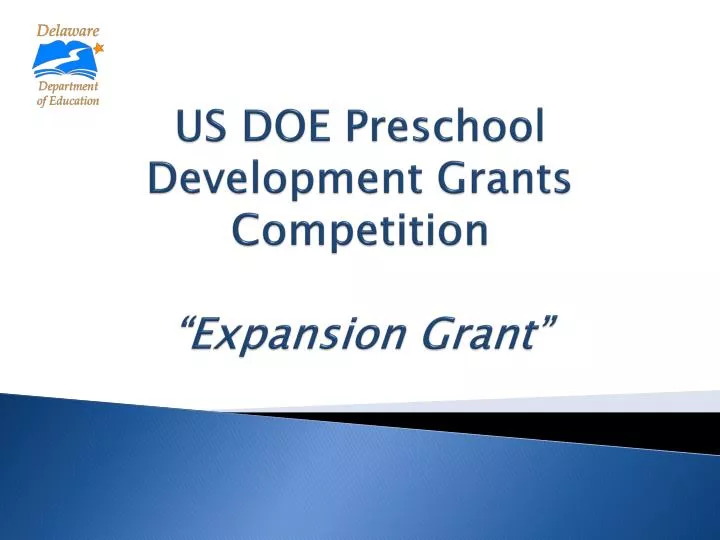 us doe preschool development grants competition expansion grant