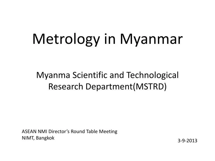 metrology in myanmar