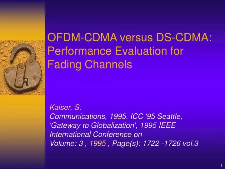 ofdm cdma versus ds cdma performance evaluation for fading channels