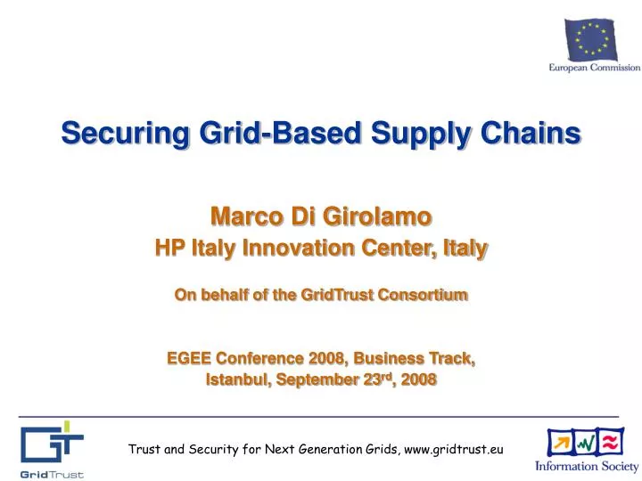 securing grid based supply chains