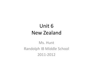 Unit 6 New Zealand