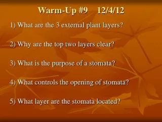 Warm-Up #9 12/4/12