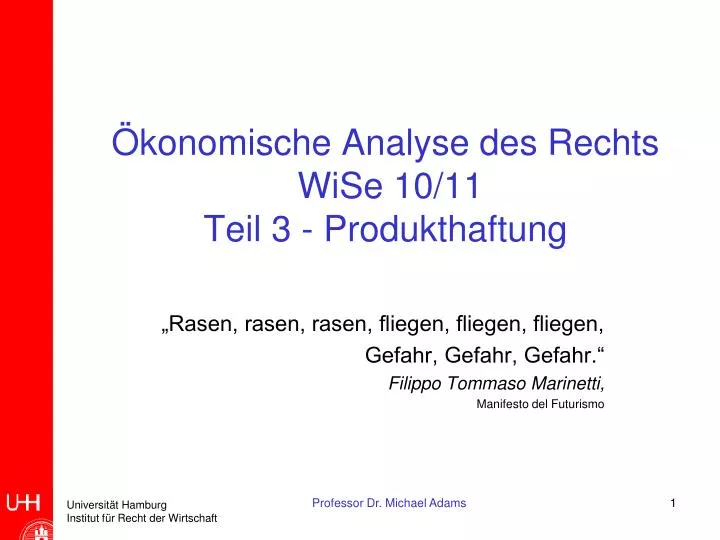 konomische analyse des rechts wise 10 11 teil 3 produkthaftung