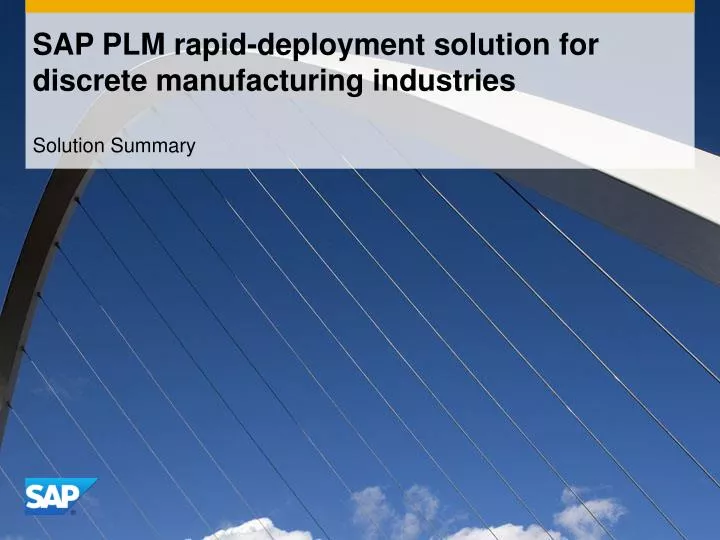 sap plm rapid deployment solution for discrete manufacturing industries