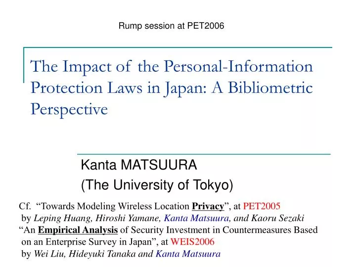 the impact of the personal information protection laws in japan a bibliometric perspective