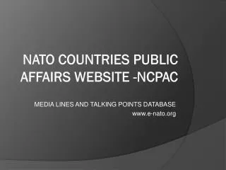 NATO COUNTRIES PUBLIC AFFAIRS WEBSITE -NCPAC