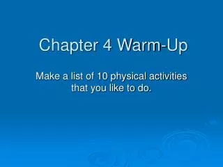 Chapter 4 Warm-Up