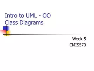 Intro to UML - OO Class Diagrams