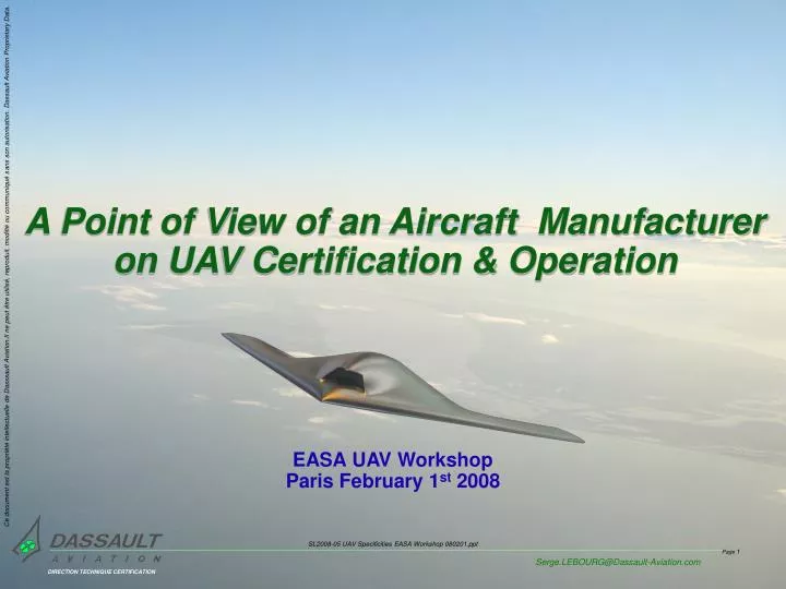a point of view of an aircraft manufacturer on uav certification operation
