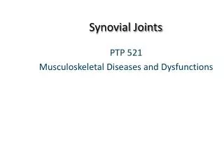 Synovial Joints