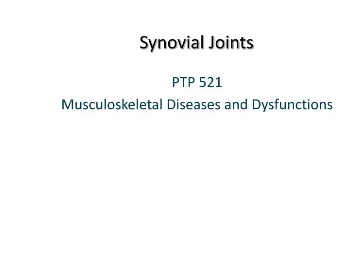 synovial joints